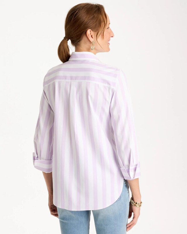 No Iron Stretch Striped Shirt - image 3